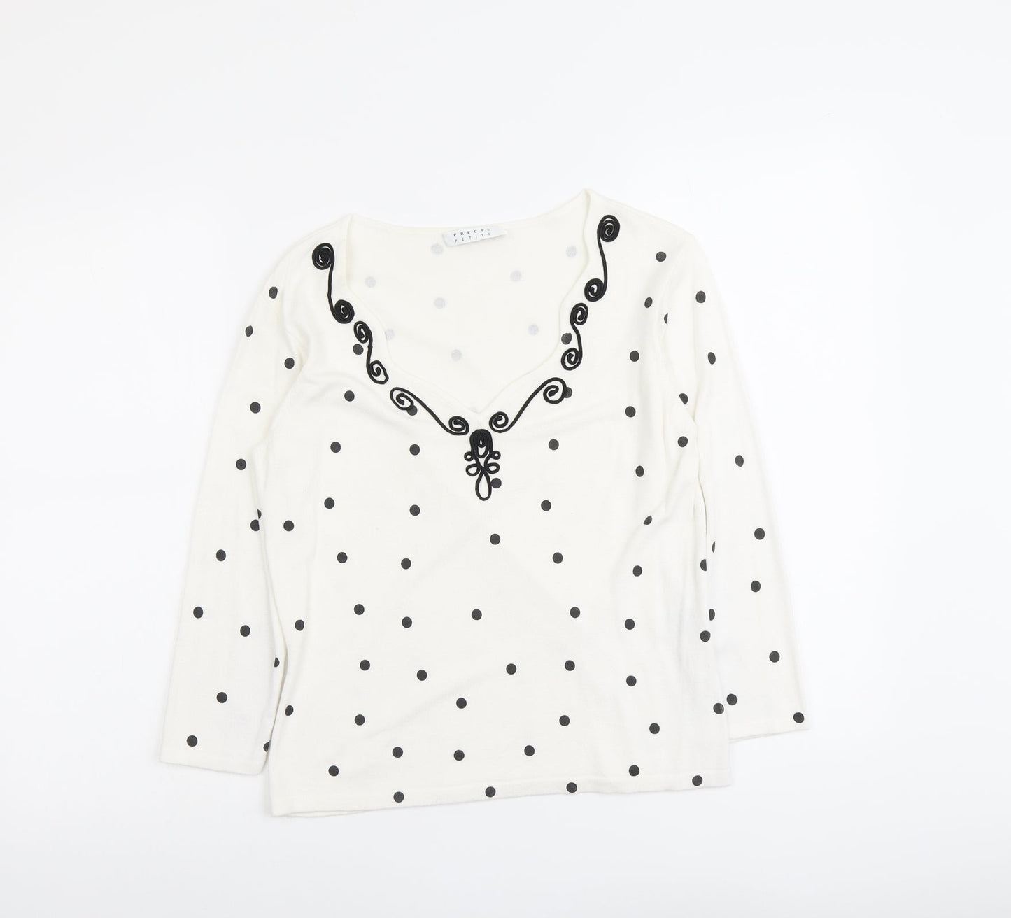 Womens UK Size S Precis White Pullover Jumper