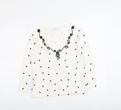 Womens UK Size S Precis White Pullover Jumper