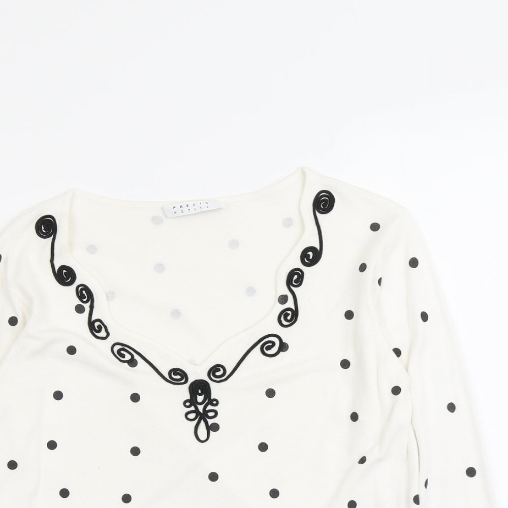 Womens UK Size S Precis White Pullover Jumper
