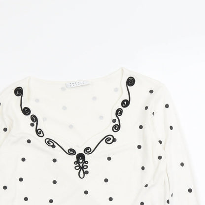 Womens UK Size S Precis White Pullover Jumper
