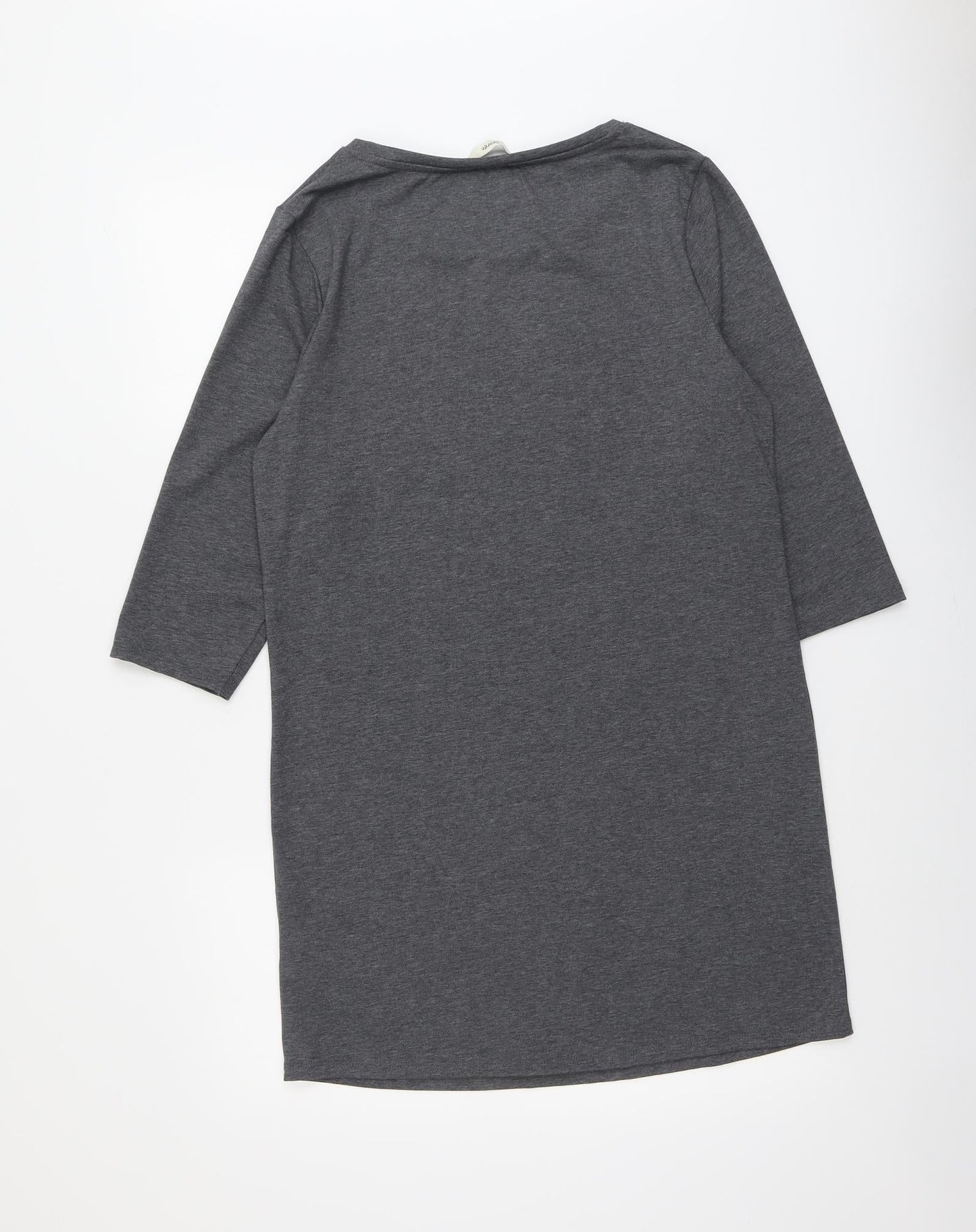 George Womens Grey Polyester A-Line Size 14 Round Neck Pullover