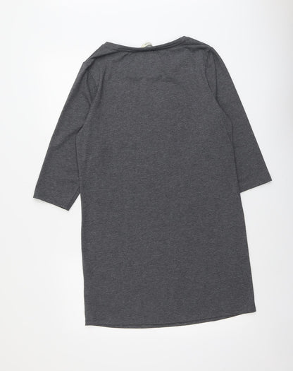 George Womens Grey Polyester A-Line Size 14 Round Neck Pullover