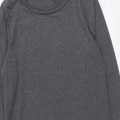 George Womens Grey Polyester A-Line Size 14 Round Neck Pullover