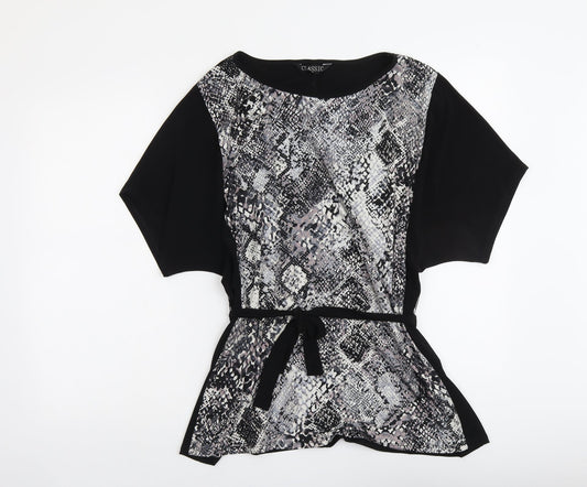 Womens UK Size 14 Classic Black Basic Blouse