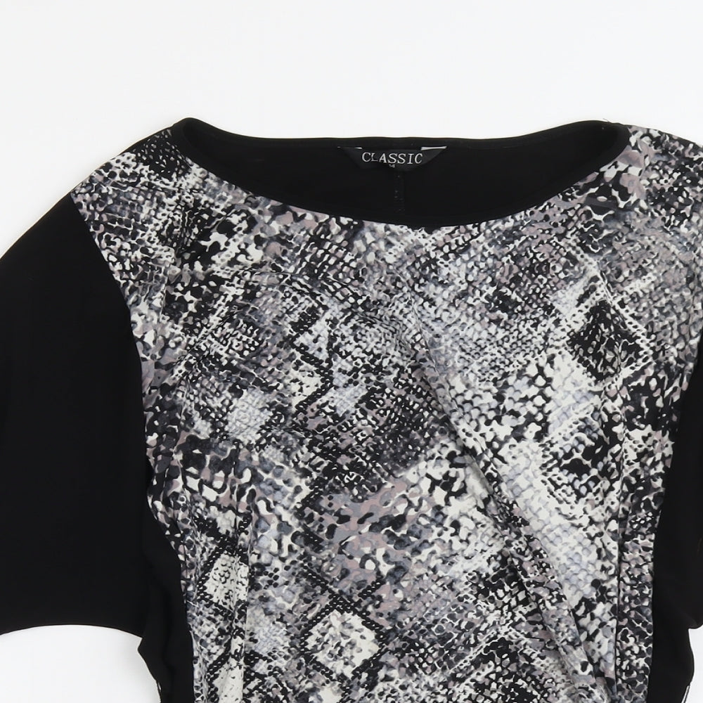 Womens UK Size 14 Classic Black Basic Blouse