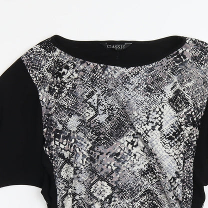 Womens UK Size 14 Classic Black Basic Blouse