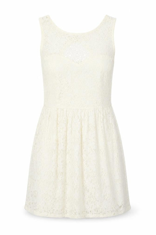 Jane Norman Womens Ivory Floral Cotton A-Line Size 6 Round Neck Button
