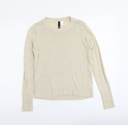 Womens UK Size XS H&M Beige Pullover Jumper