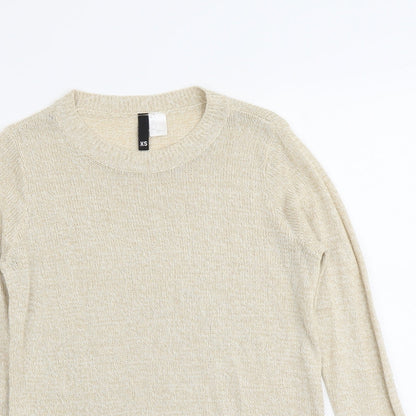 Womens UK Size XS H&M Beige Pullover Jumper