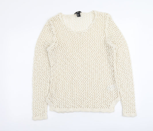 Womens UK Size M H&M Ivory Pullover Jumper