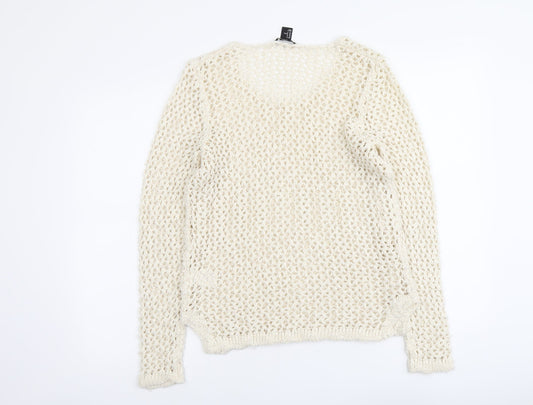 Womens UK Size M H&M Ivory Pullover Jumper