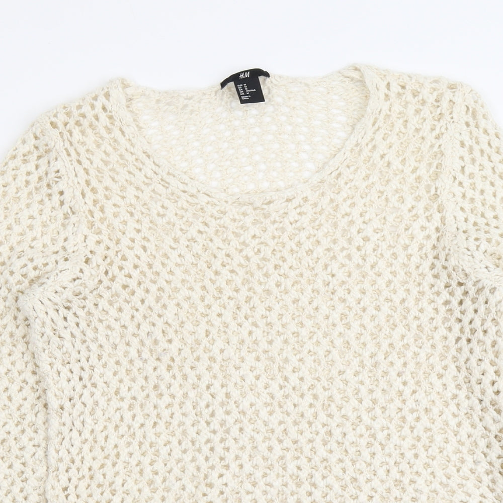 Womens UK Size M H&M Ivory Pullover Jumper