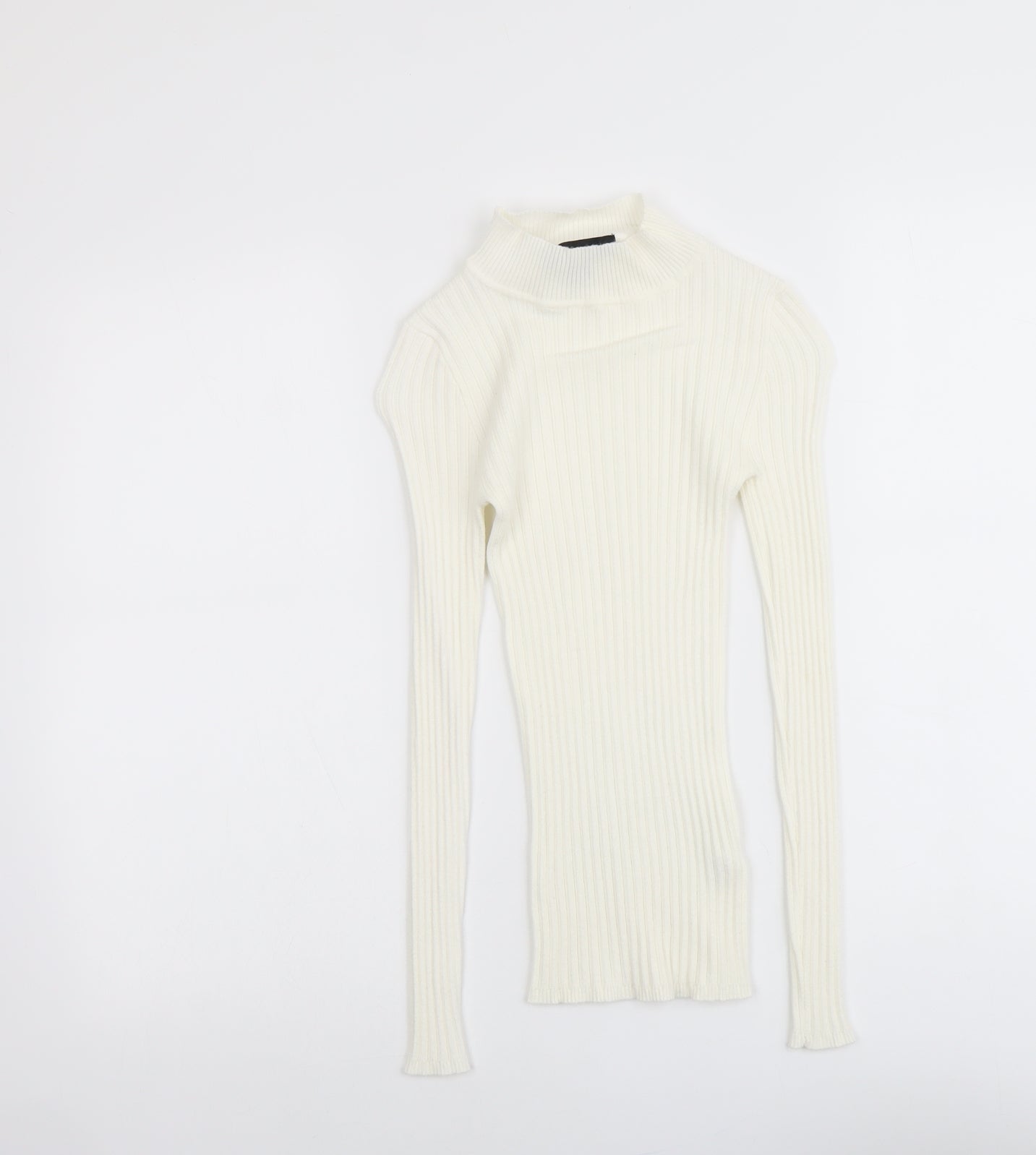 Atmosphere Womens Ivory Mock Neck Viscose Pullover Jumper Size 8