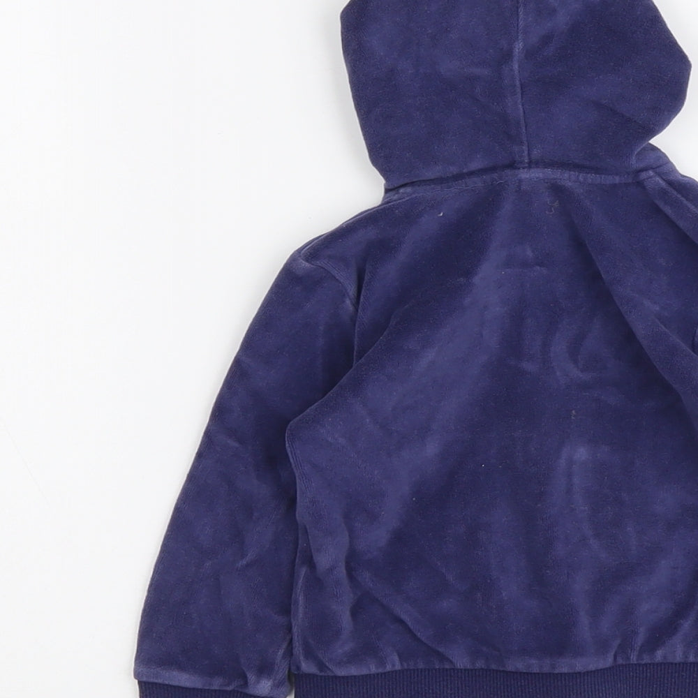 United Colors of Benetton Boys Blue Polyester Full Zip Hoodie Size 2 Years Zip
