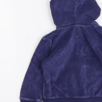 United Colors of Benetton Boys Blue Polyester Full Zip Hoodie Size 2 Years Zip