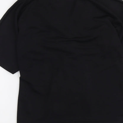 Boohoo Womens Black Polyester Basic Blouse Size 8 V-Neck