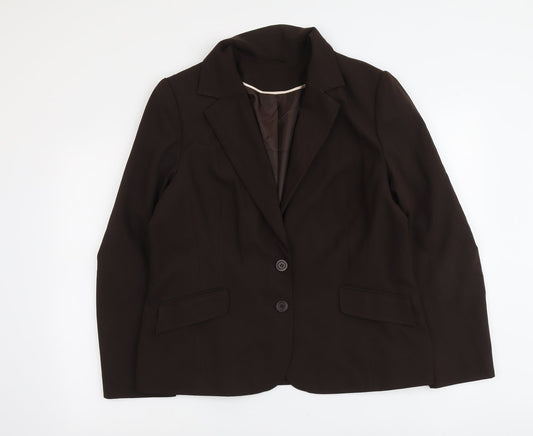 Dorothy Perkins Womens Brown Polyester Jacket Blazer Size 18