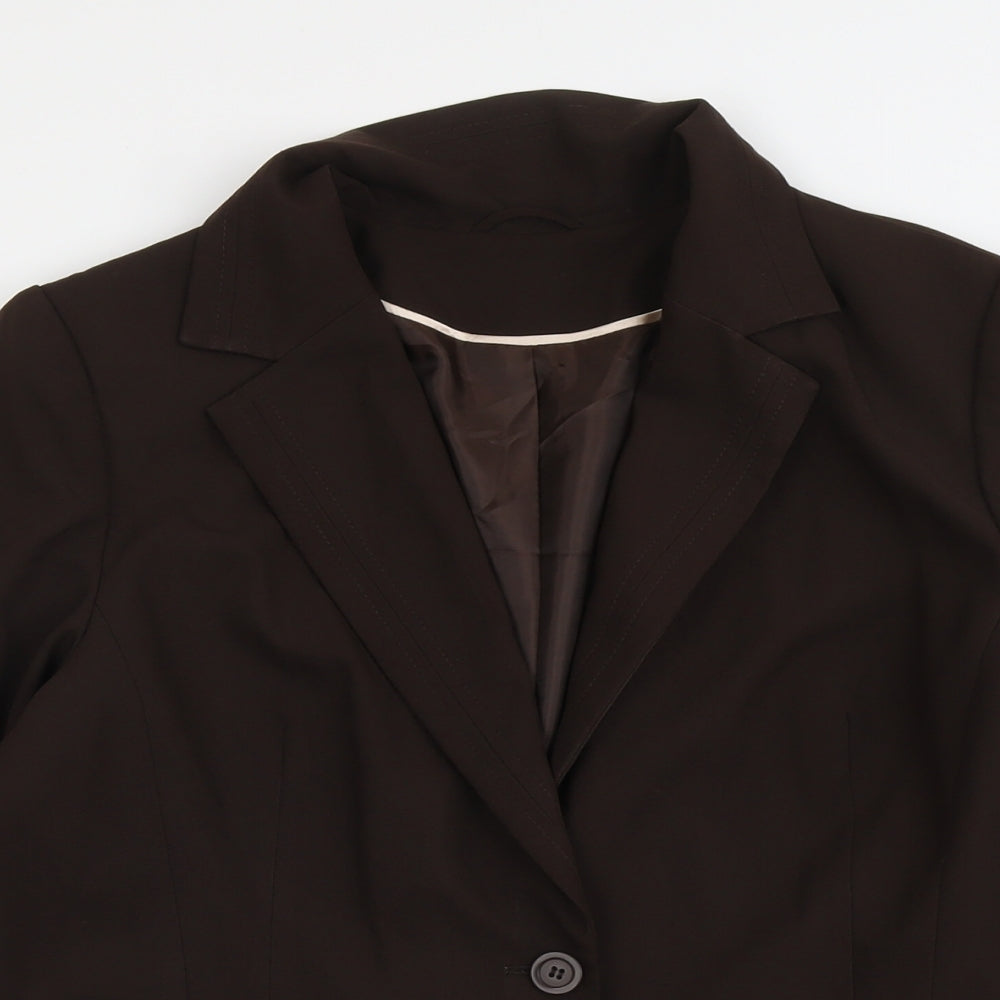 Dorothy Perkins Womens Brown Polyester Jacket Blazer Size 18