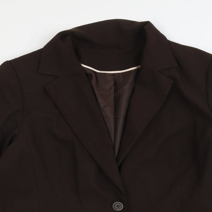 Dorothy Perkins Womens Brown Polyester Jacket Blazer Size 18