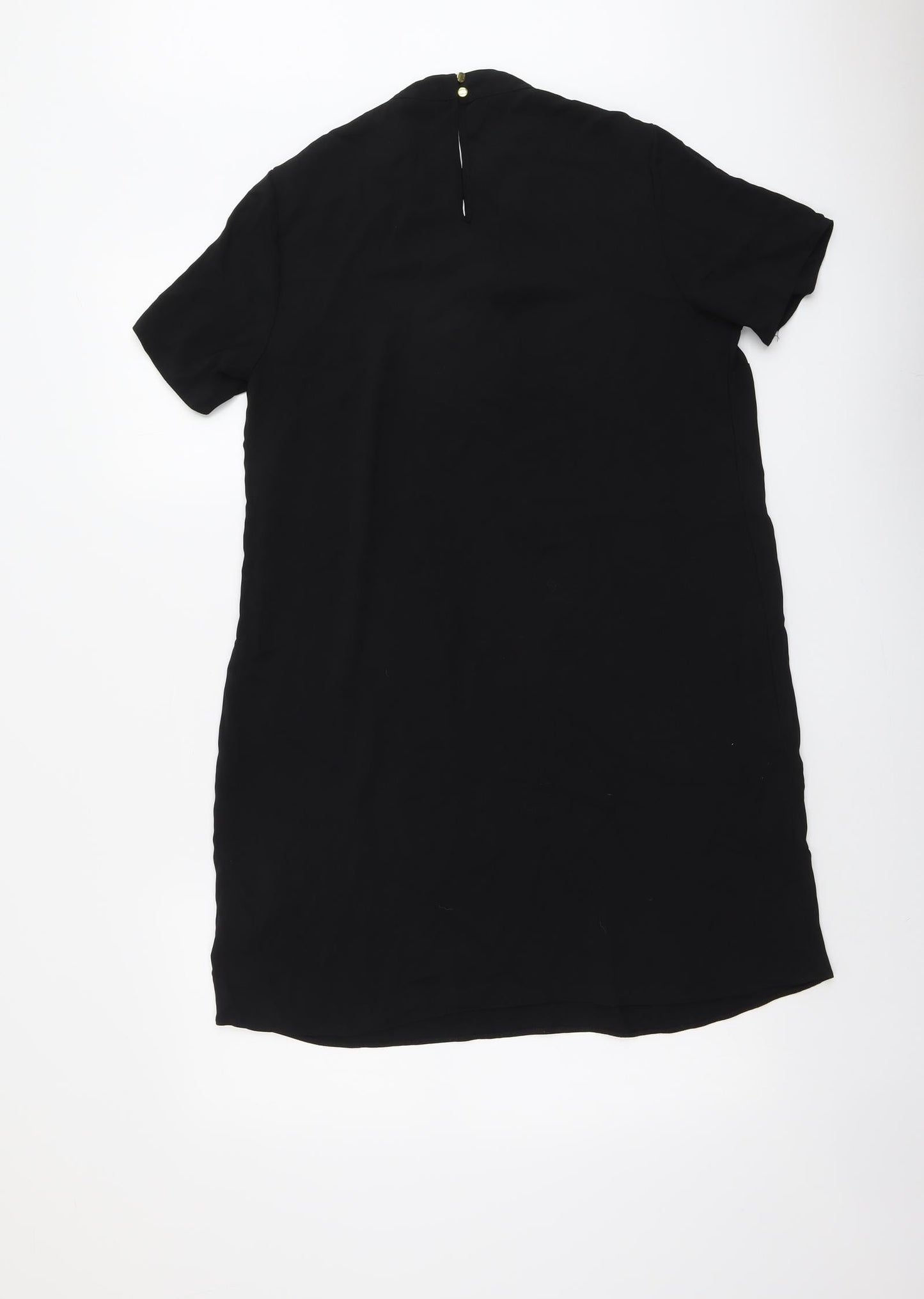 F&F Womens Black Polyester A-Line Size 12 Round Neck Button