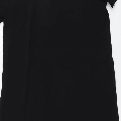 F&F Womens Black Polyester A-Line Size 12 Round Neck Button