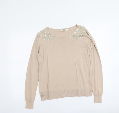 Womens UK Size M Oasis Beige Pullover Jumper