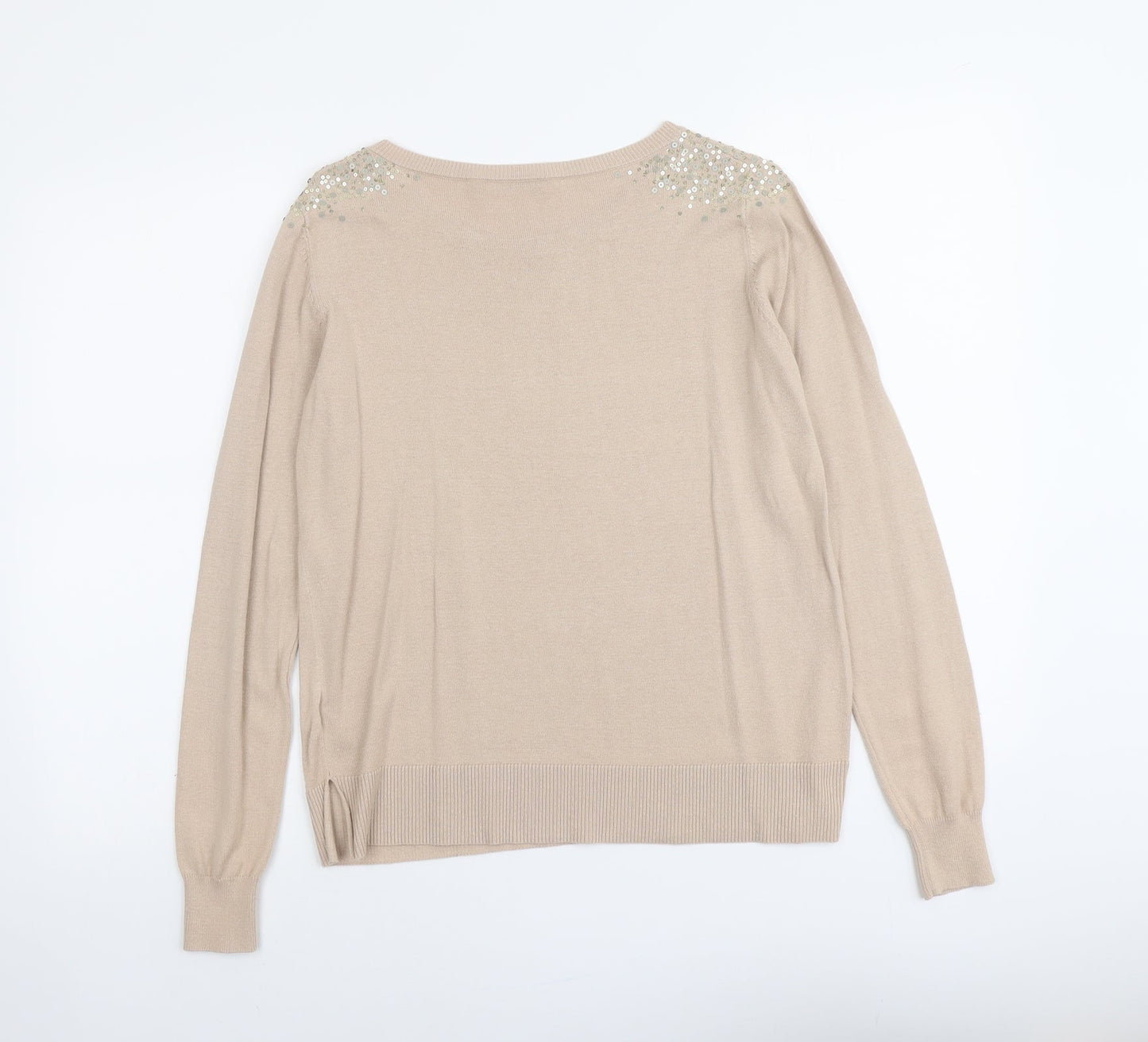 Womens UK Size M Oasis Beige Pullover Jumper