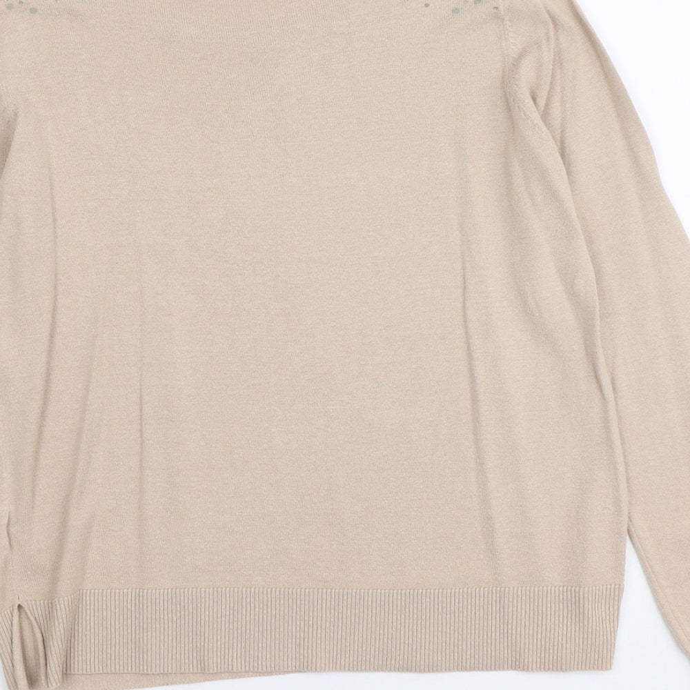 Womens UK Size M Oasis Beige Pullover Jumper