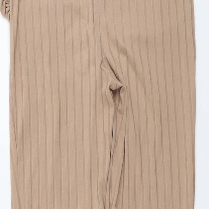 Womens UK Size 14 Boohoo Regular Fit Jogger Beige Trousers