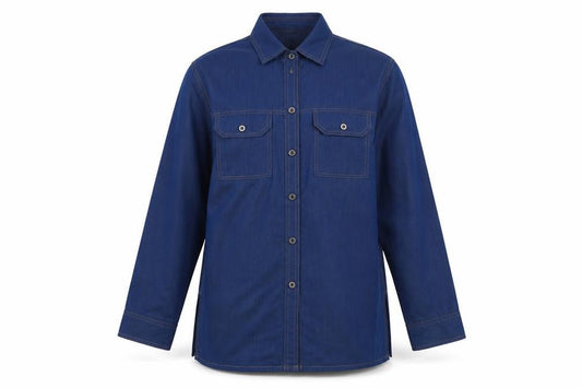 Womens UK Size 10 Etam Blue Basic Button-Up