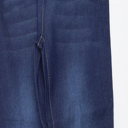 Denim & Co. Womens Blue Cotton Skinny Jeans Size 6 L29 in Regular Button