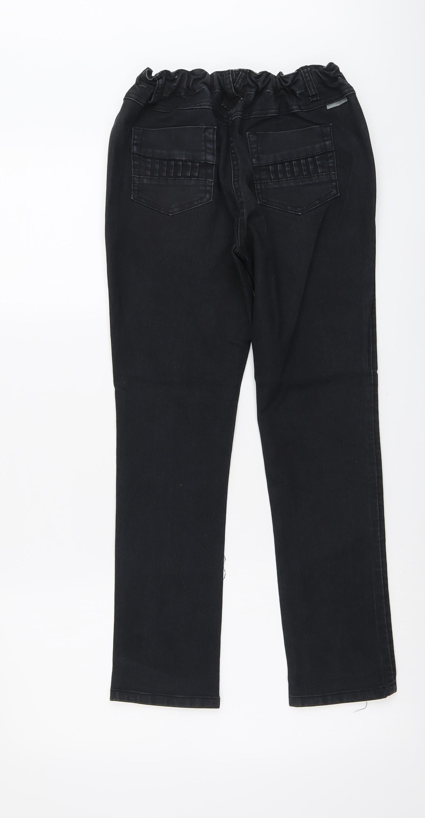 Coco Drillo Girls Black Cotton Straight Jeans Size 11-12 Years Regular Button