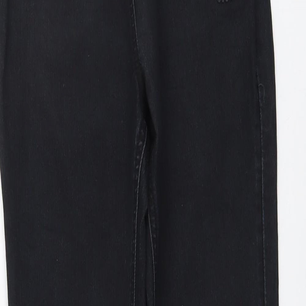 Coco Drillo Girls Black Cotton Straight Jeans Size 11-12 Years Regular Button