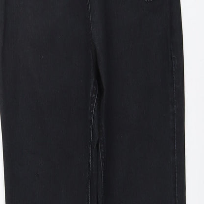 Coco Drillo Girls Black Cotton Straight Jeans Size 11-12 Years Regular Button