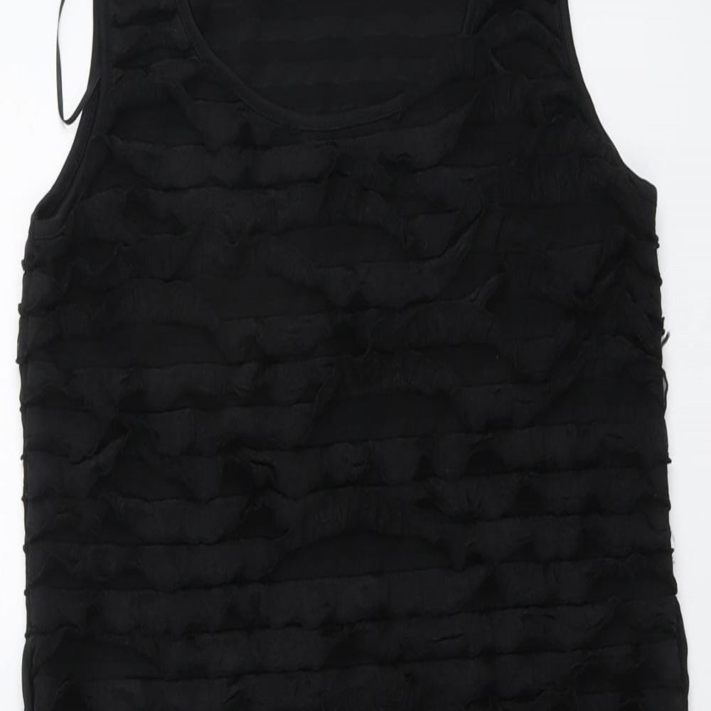Encuentro Womens Black Polyester Tank Dress Size S Round Neck Pullover