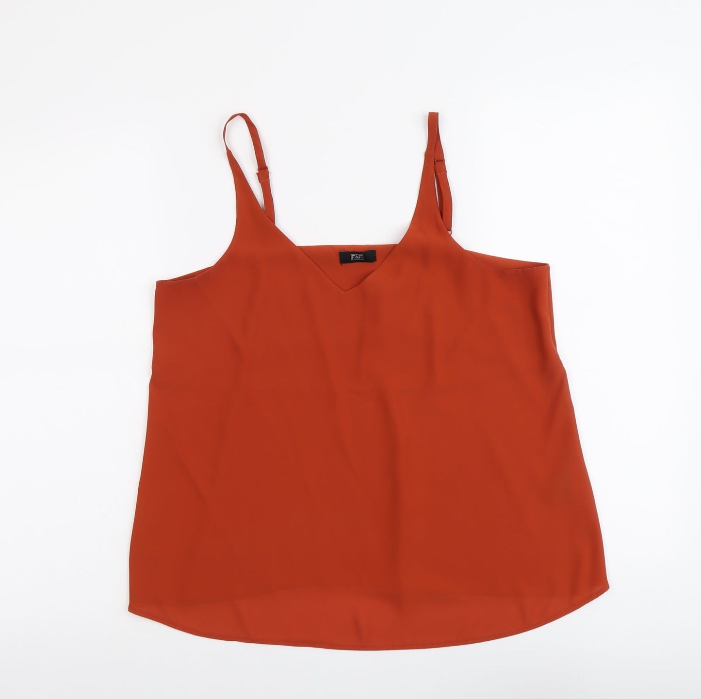 F&F Womens Red Polyester Camisole Tank Size 12 V-Neck