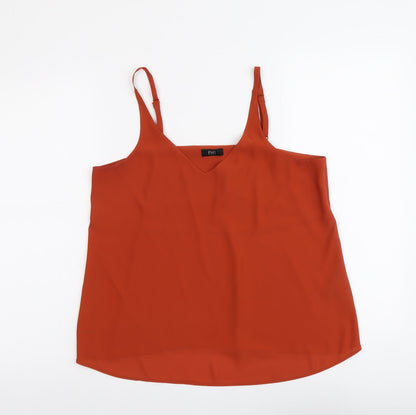 F&F Womens Red Polyester Camisole Tank Size 12 V-Neck