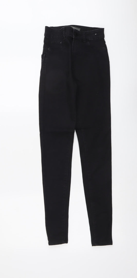 Denim & Co. Womens Grey Cotton Skinny Jeans Size 6 L28 in Regular Button