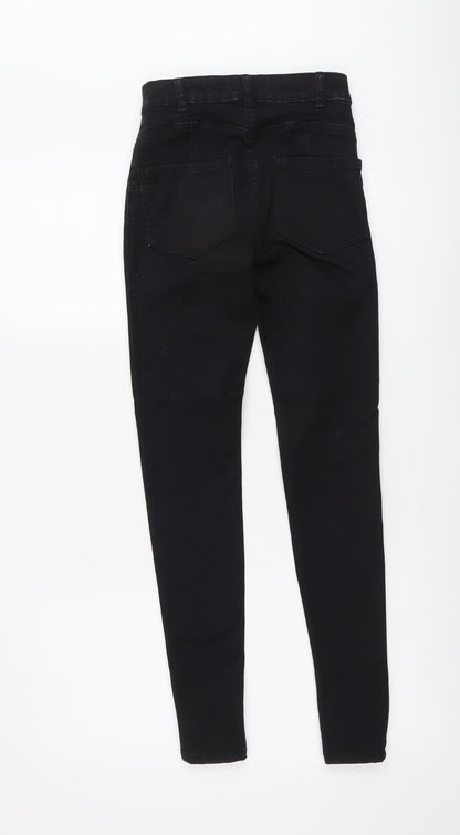 Denim & Co. Womens Grey Cotton Skinny Jeans Size 6 L28 in Regular Button