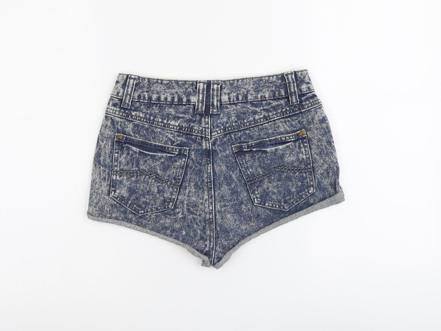 Denim & Co. Womens Blue Cotton Cut-Off Shorts Size 8 L3 in Regular Button