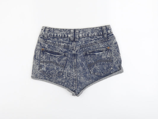 Denim & Co. Womens Blue Cotton Cut-Off Shorts Size 8 L3 in Regular Button