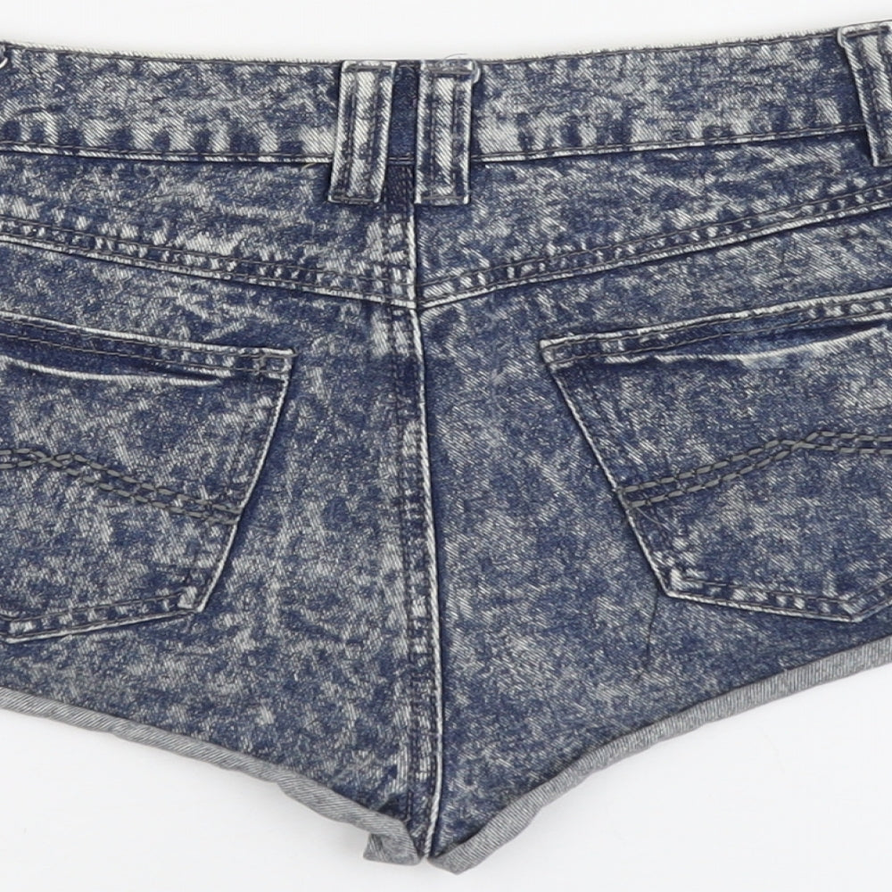 Denim & Co. Womens Blue Cotton Cut-Off Shorts Size 8 L3 in Regular Button