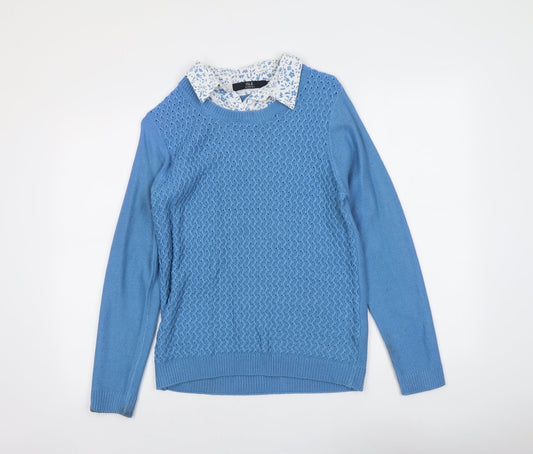 Womens UK Size 10 EWM Blue Pullover Jumper