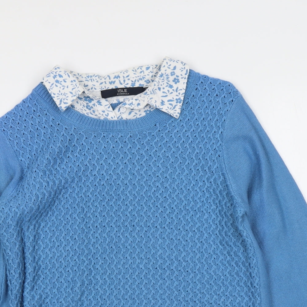 Womens UK Size 10 EWM Blue Pullover Jumper