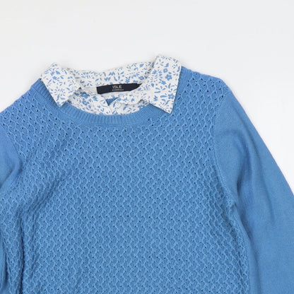 Womens UK Size 10 EWM Blue Pullover Jumper