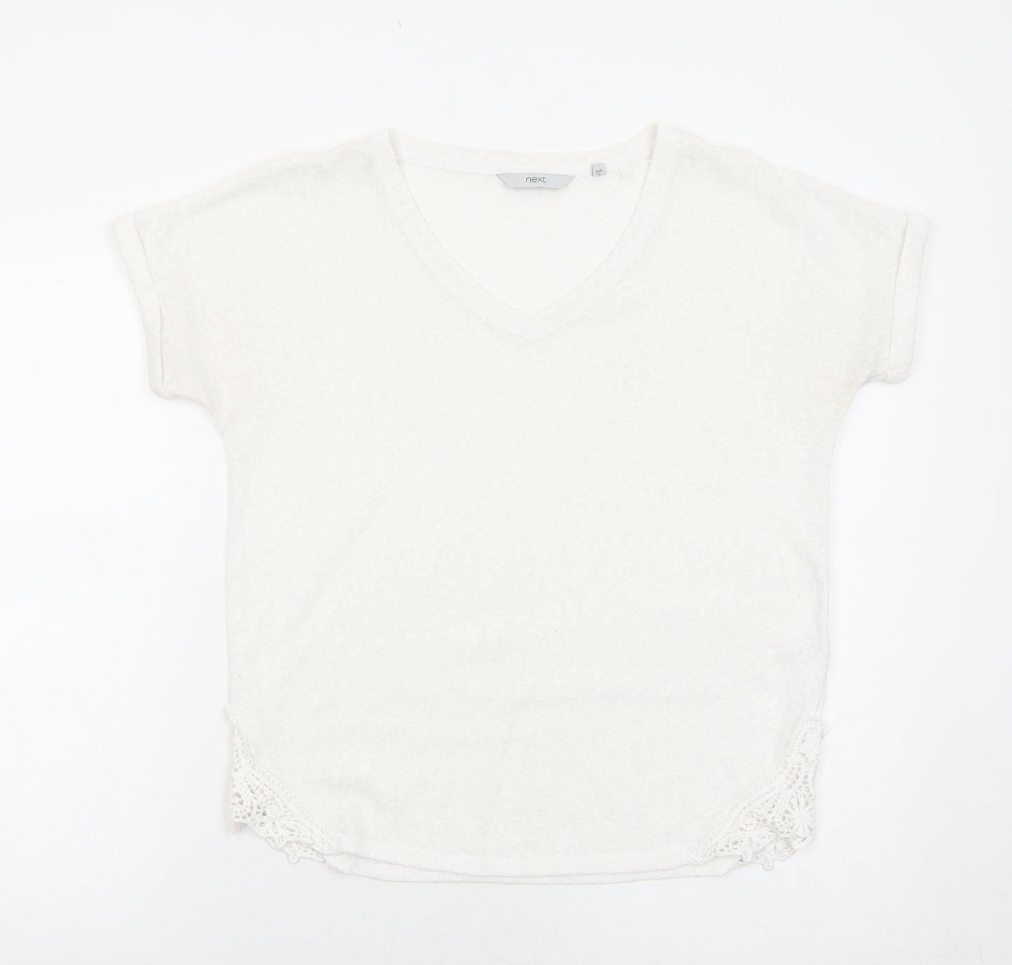 Womens UK Size 8 NEXT White Basic T-Shirt