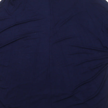 Boohoo Womens Blue Viscose Basic Blouse Size 16 V-Neck