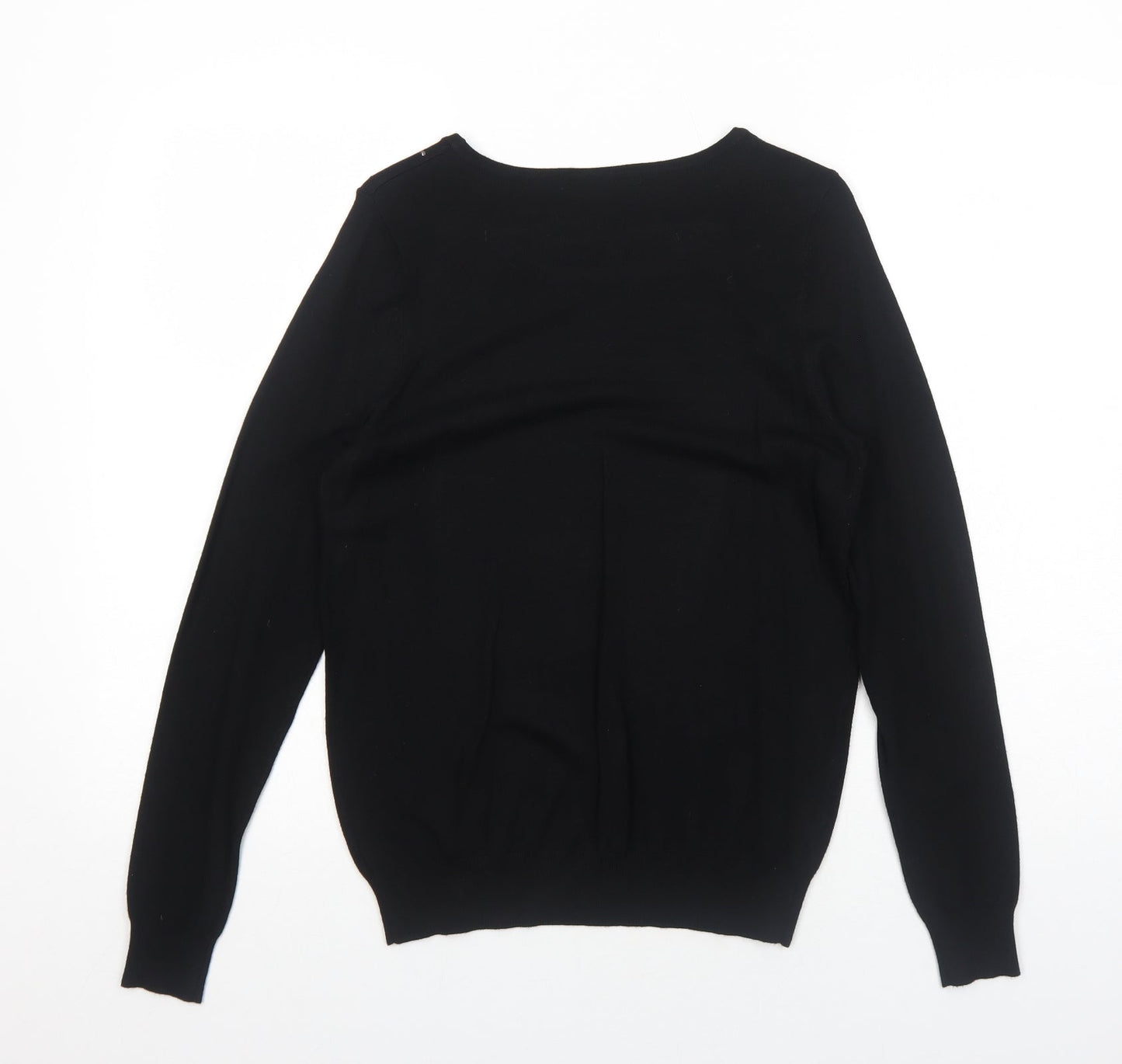 George Womens Black Round Neck Viscose Pullover Jumper Size 10
