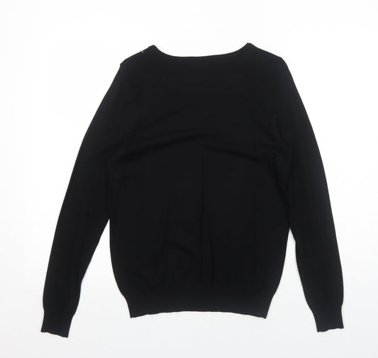 George Womens Black Round Neck Viscose Pullover Jumper Size 10