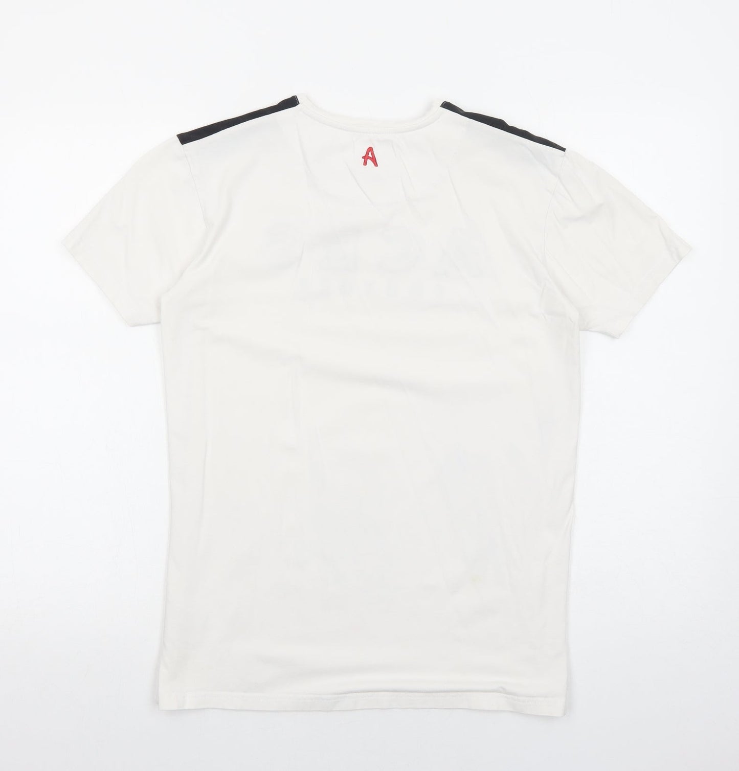 Ace Couture Mens White Cotton T-Shirt Size XS Round Neck